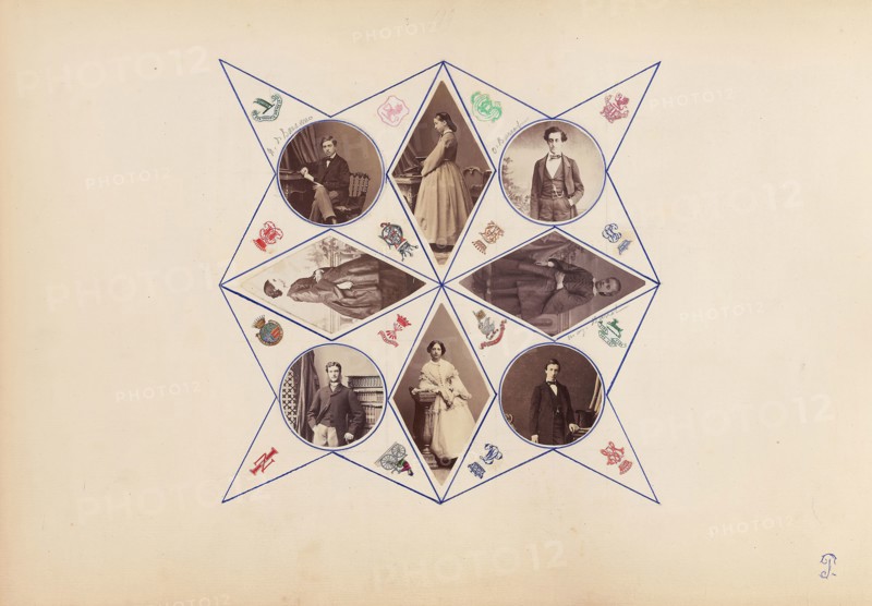 The Madame B Album, 1870s, Marie-Blanche-Hennelle Fournier, French, 1831–1906, France, Albumen prints with watercolor (in album), 29.2 × 41.9 cm