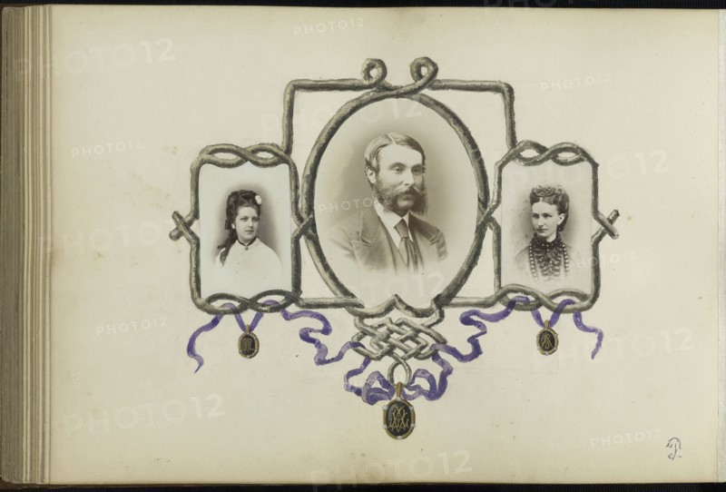 The Madame B Album, 1870s, Marie-Blanche-Hennelle Fournier, French, 1831–1906, France, Albumen prints with watercolor (in album), 29.2 × 41.9 cm