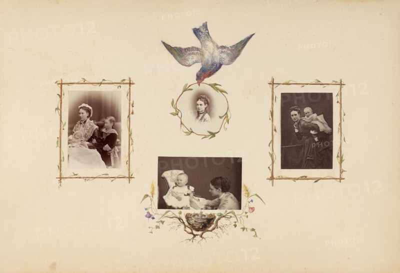 The Madame B Album, 1870s, Marie-Blanche-Hennelle Fournier, French, 1831–1906, France, Albumen prints with watercolor (in album), 29.2 × 41.9 cm
