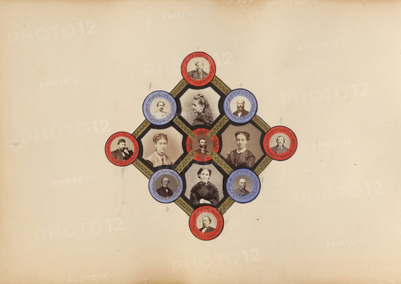 The Madame B Album, 1870s, Marie-Blanche-Hennelle Fournier, French, 1831–1906, France, Albumen prints with watercolor (in album), 29.2 × 41.9 cm