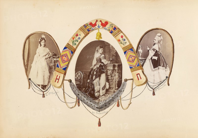 The Madame B Album, 1870s, Marie-Blanche-Hennelle Fournier, French, 1831–1906, France, Albumen prints with watercolor (in album), 29.2 × 41.9 cm