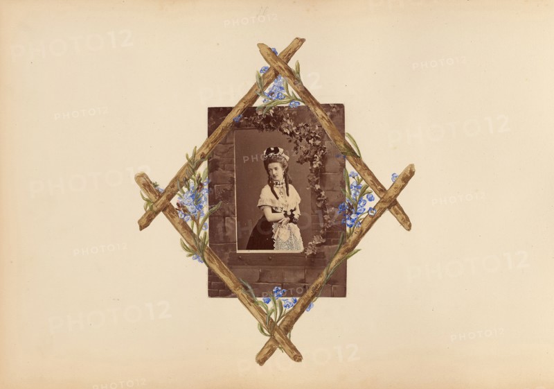 The Madame B Album, 1870s, Marie-Blanche-Hennelle Fournier, French, 1831–1906, France, Albumen print with watercolor (in album), 29.2 × 41.9 cm