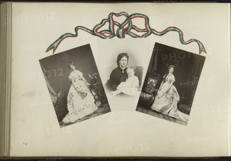 The Madame B Album, 1870s, Marie-Blanche-Hennelle Fournier, French, 1831–1906, France, Albumen prints with watercolor (in album), 29.2 × 41.9 cm