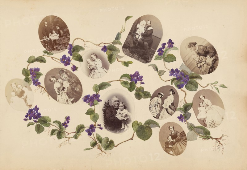 The Madame B Album, 1870s, Marie-Blanche-Hennelle Fournier, French, 1831–1906, France, Albumen prints with watercolor (in album), 29.2 × 41.9 cm