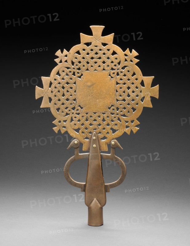 Cross, Mid–/late 15th century, Central Ethiopia, Eastern and Southern Africa, Ethiopia, Copper, bronze, and brass, 36.9 × 22.9 cm (14 1/2 × 9 in.)