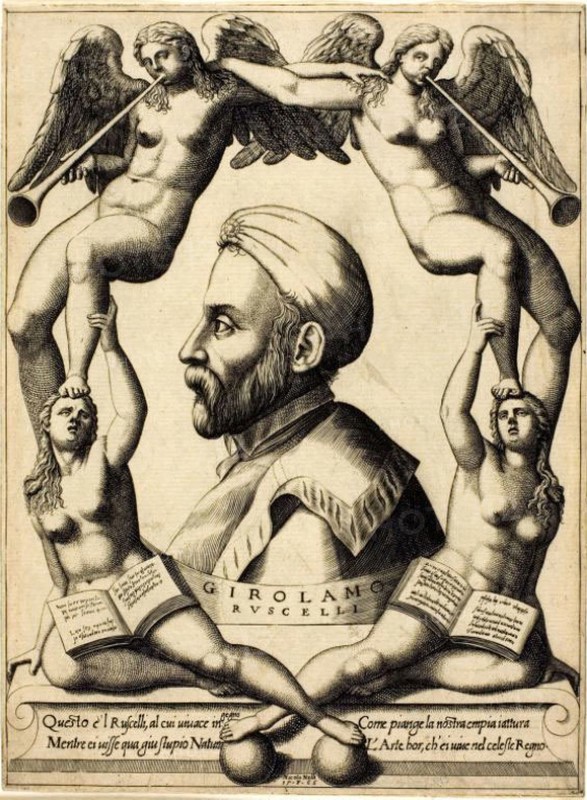 Portrait of Girolamo Ruscelli, 1566, Niccolò Nelli, Italian, c. 1530-1575/85, Italy, Engraving in black on cream laid paper, 223 x 165 mm (image), 228 x 168 mm (plate/sheet)