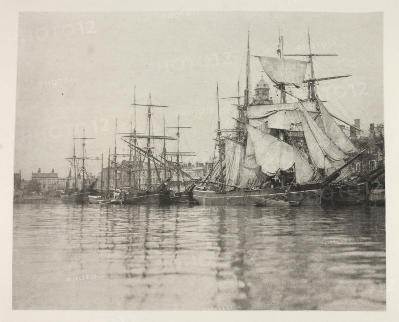 Great Yarmouth Harbour, 1887, Peter Henry Emerson, English, born Cuba, 1856–1936, England, Photoetching, pl. I from the album "Wild Life on a Tidal Water: The Adventures of a House-Boat and Her Crew" (1890), edition 270/50, 17.8 × 21.9 cm (image), 23.2 × 30 cm (paper)