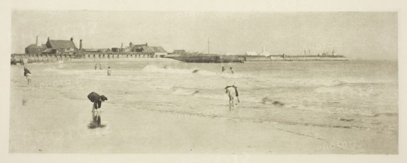 On Gorleston Sands, 1887, Peter Henry Emerson, English, born Cuba, 1856–1936, England, Photoetching, pl. XVII from the album "Wild Life on a Tidal Water: The Adventures of a House-Boat and Her Crew" (1890), edition 270/500, 16.5 × 17.5 cm (image), 25.2 × 30.1 cm (paper)