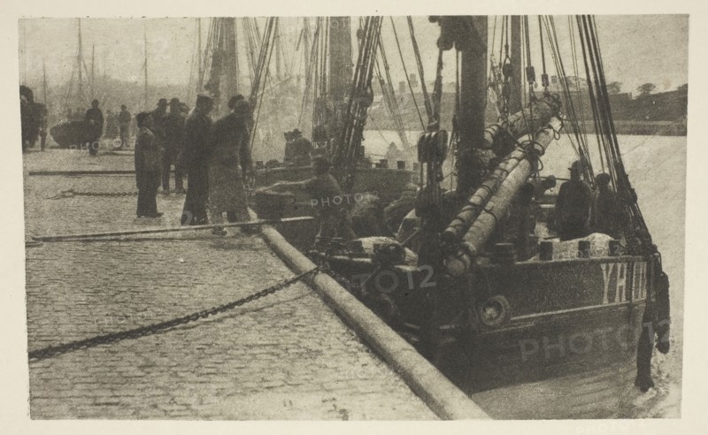 The First of the Herring, 1887, Peter Henry Emerson, English, born Cuba, 1856–1936, England, Photoetching, pl. XXVII from the album "Wild Life on a Tidal Water: The Adventures of a House-Boat and Her Crew" (1890), edition 270/500, 9 × 14.8 cm (image), 25 × 30 cm (paper)