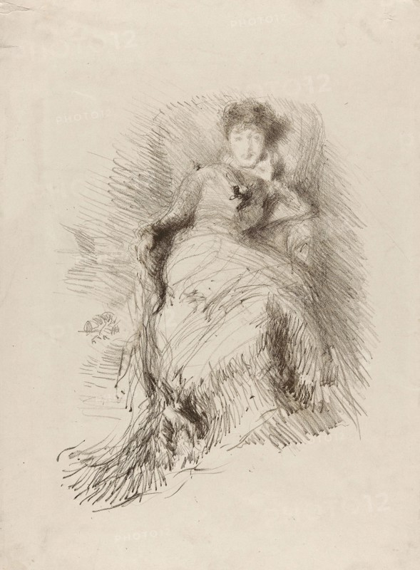 Study, 1878, James McNeill Whistler, American, 1834-1903, United States, Lithograph, with scraping, in brown on cream wove paper, 270 x 205 mm (image), 361 x 267 mm (sheet)
