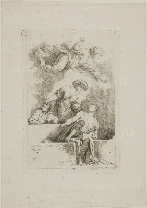 The Disciples at the Tomb, 1764, Jean Honoré Fragonard (French, 1732-1806), after Jacopo Robusti, called Tintoretto (Italian, 1519-1594), France, Etching on ivory laid paper, 130 × 86 mm (image), 140 × 95 mm (plate), 200 × 141 mm (sheet)