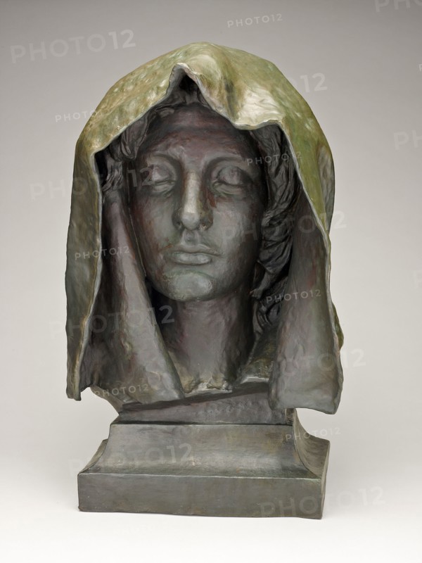 Bust from the Adams Memorial, Modeled 1892–93, cast 1912, Augustus Saint-Gaudens, American, born Ireland, 1848–1907, United States, Bronze, 51.4 × 30.5 × 26.7 (20 1/4 × 12 × 10 1/2 in.)
