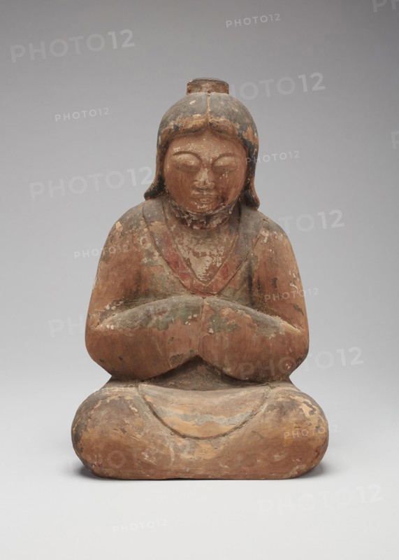 Female Shinto Deity, 12th century, Japan, Wood with traces of polychromy, 25 × 17 × 10.8 cm (9 7/8 × 6 6/8 × 4 1/4 in.)