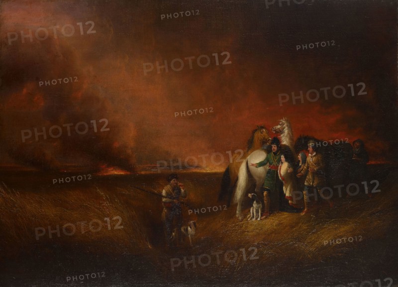 The Prairie on Fire, 1827, Alvan Fisher, American, 1792–1863, United States, Oil on canvas, 61 × 83.8 cm (24 × 33 in.)