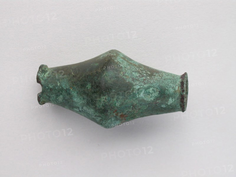 Biconical Bead, Geometric Period (800–600 BC), Greek, Thessaly, Greece, Bronze, 3.6 × 5.1 × 3.6 cm (1 3/8 × 2 × 1 3/8 in.)