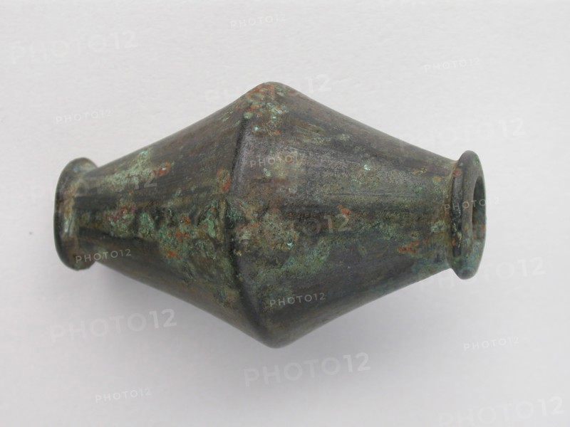 Biconical Bead, Geometric Period (800–600 BC), Greek, Thessaly, Greece, Bronze, 3.7 × 5.9 × 3.7 cm (1 1/2 × 2 3/8 × 1 1/2 in.)