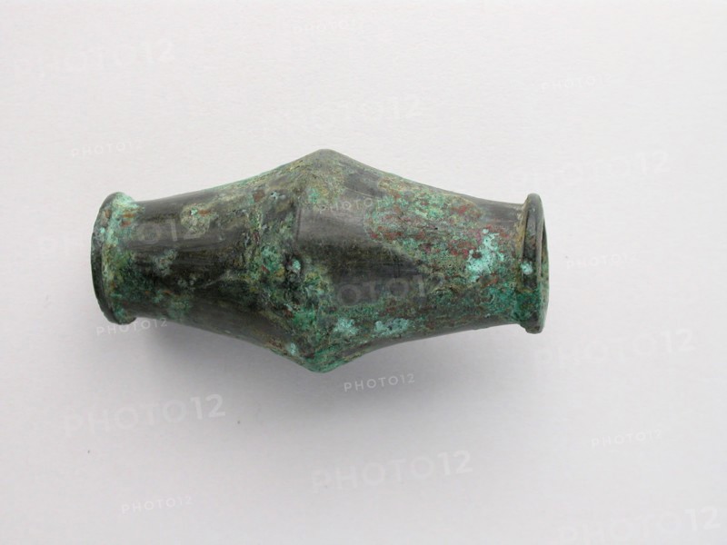 Biconical Bead, Geometric Period (800–600 BC), Greek, Thessaly, Greece, Bronze, 3.5 × 6.0 × 3.5 cm (1 3/8 × 2 3/8 × 1 3/8 in.)