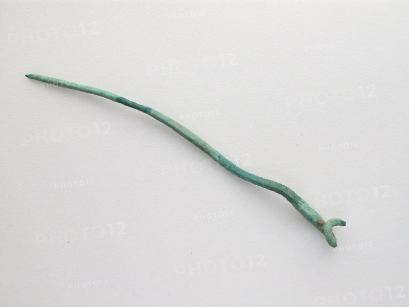 Pin Shank, Geometric Period (800–600 BC), Greek, Thessaly, Thessaly, Bronze, 11.4 × 0.9 × 0.6 cm (4 1/2 × 3/8 × 1/4 in.)