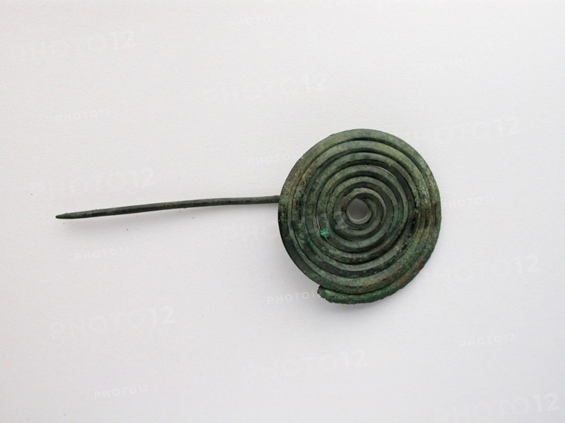 Spiral Fibula, Geometric Period (800–700 BC), Greek, Thessaly, Thessaly, Bronze, 3.5 × 5.0 × 1.1 cm (1 3/8 × 2 × 1/2 in.)