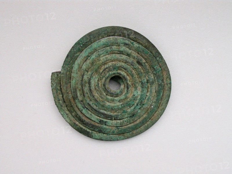 Spiral Fibula, Geometric Period (800–700 BC), Greek, Thessaly, Thessaly, Bronze, 4.7 × 4.9 × 0.5 cm (1 7/8 × 1 7/8 × 3/16 in.)