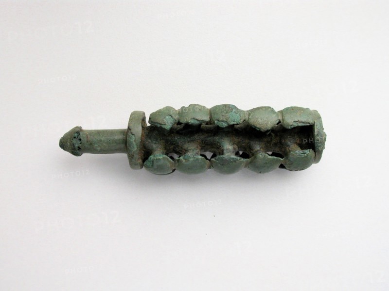 Finial, Geometric Period (800–600 BC), Greek, Thessaly, Thessaly, Bronze, 6.4 × 1.8 × 1.9 cm (2 1/2 × 3/4 × 3/4 in.)