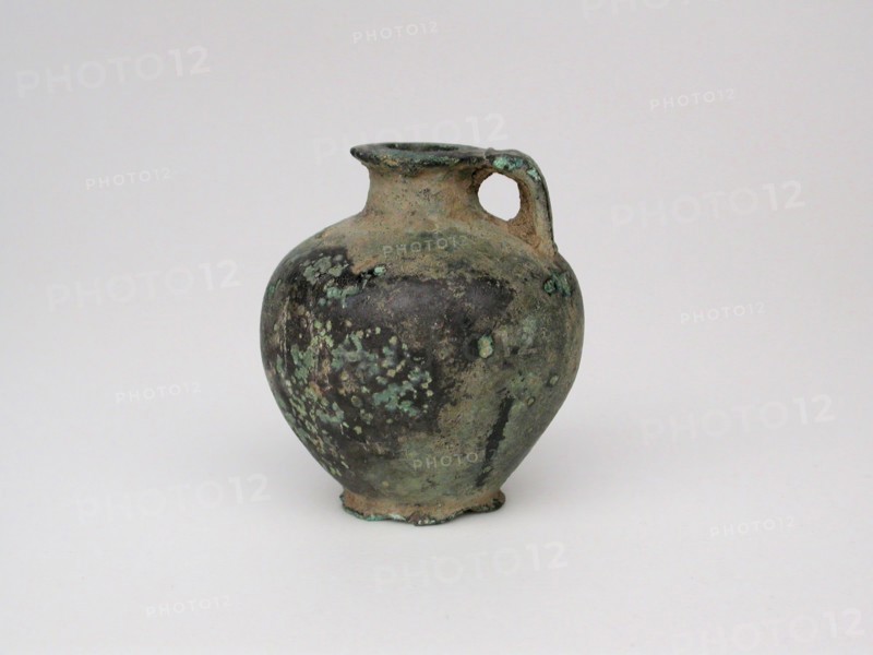 Oinochoe (Pitcher), 800/700 BC, Greek, Thessaly, Thessaly, Bronze, 4.8 × 4.3 × 4.3 cm (1 7/8 × 1 11/16 × 1 11/16 in.)