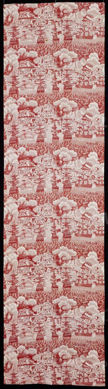 The Bombardment of Algiers (Furnishing Fabric), After 1816, England, Great Britain, Cotton, plain weave, roller printed, glazed and calenderized, 221 x 58.1 cm (87 x 22 7/8 in.)