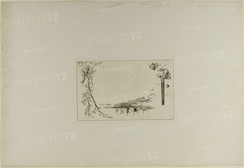 Title Page, from Cahier de six eaux-fortes, vues de Hollande, 1862, Johan Barthold Jongkind, Dutch, 1819-1891, Netherlands, Etching in brownish black on ivory laid paper, 127 x 207 mm (image), 137 x 217 mm (plate), 354 x 517 mm (sheet)