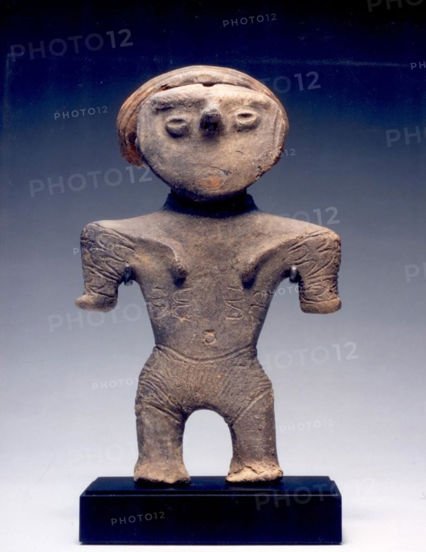 Female Figurine with Topknot, c. 1000–300 B.C., Japan, Earthenware, H. 14 cm (5.5 in.)