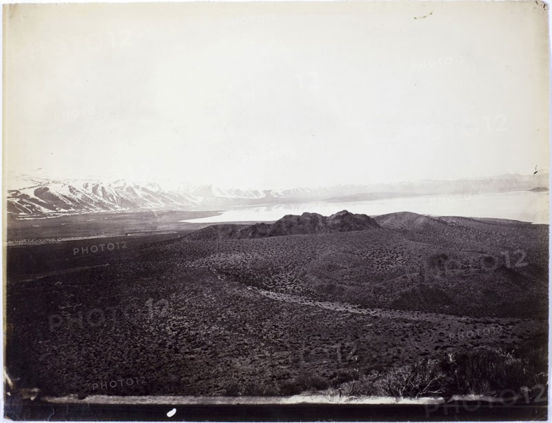 Mono Lake, Volcano, 13,000 Feet, 1868, Timothy O’Sullivan, American, born Ireland, 1840–1882, United States, Albumen print, 22 x 29 cm (image/paper)
