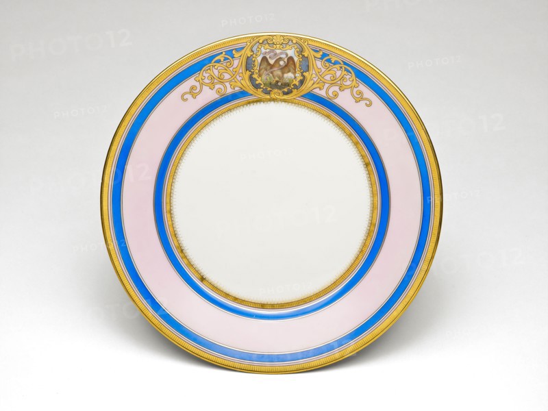 Illinois Plate, c. 1878/89, Decorated by Joseph S. Potter, American, 1822–1904, United States, Hard paste porcelain, Diam.  21.3 cm (8 3/8 in.)