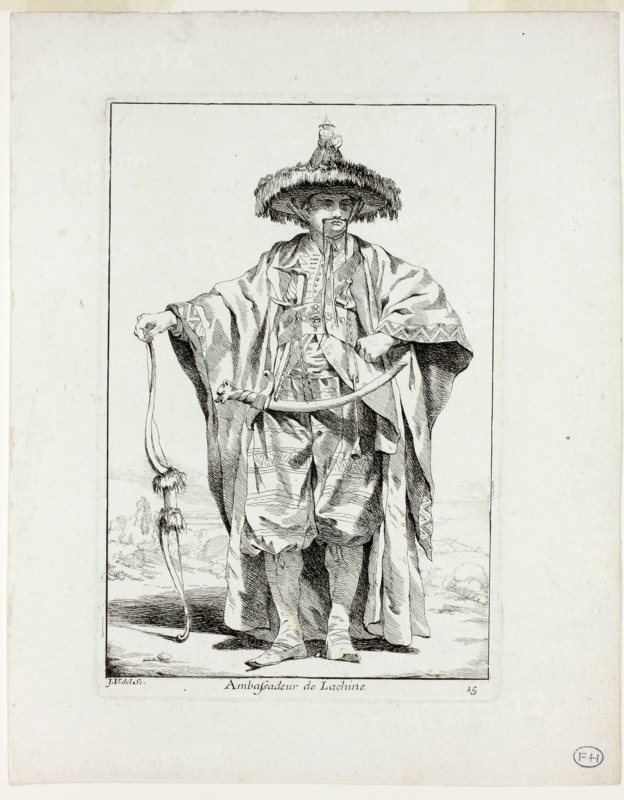 Ambassadeur de la Chine, plate fifteen from Caravanne du Sultan à la Mecque, 1748, Joseph Marie Vien, French, 1716-1809, France, Etching on ivory laid paper, 195 × 130 mm (image), 203 × 135 mm (plate), 262 × 207 mm (sheet)