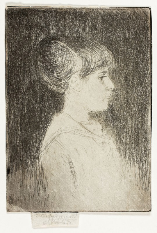 Jeanette, June 1887, 1887, Theodore Roussel, French, worked in England, 1847-1926, England, Etching in black on ivory wove paper, 89 × 63 mm (image/plate), 95 × 63 mm (sheet)