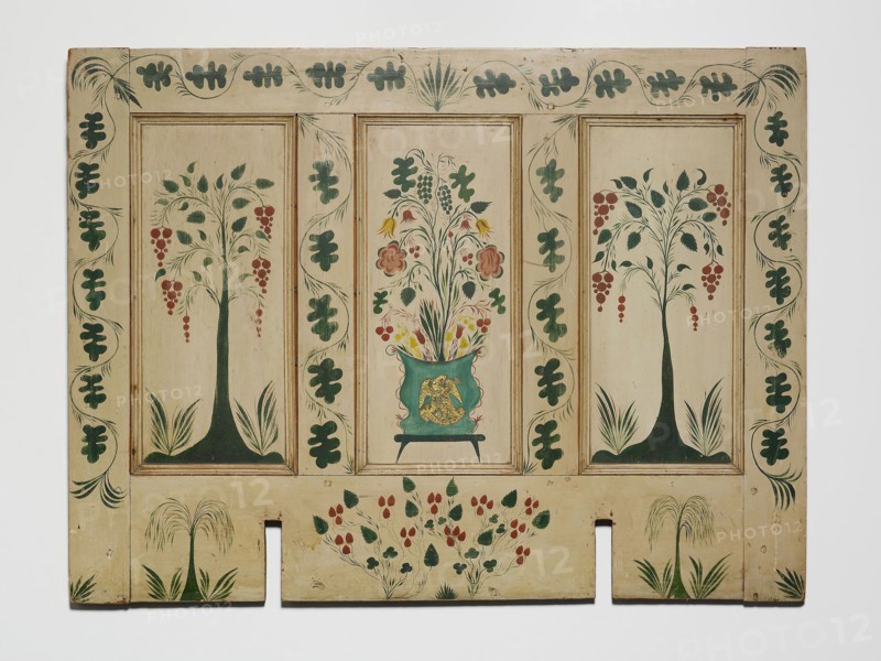 Fireboard, c. 1820, Possibly Stimp (active c. 1820), From the John Moseley House, Southbury, Connecticut, United States, Oil on pine panel, 87.6 × 116.2 cm (34 1/4 × 45 3/4 in.)