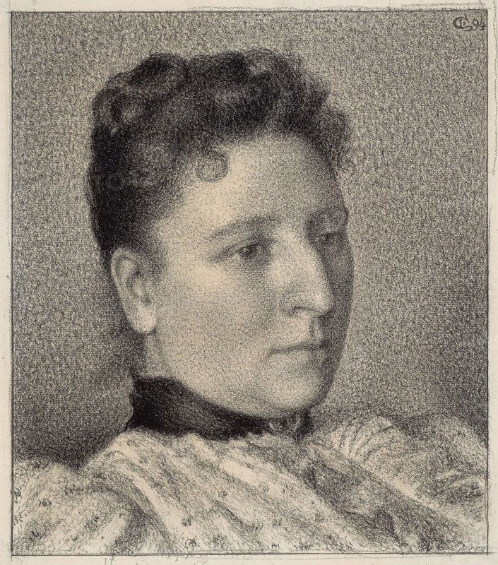 Portrait of Anna Boch, 1894, Georges Lemmen, Belgian, 1865-1916, Belgium, Conté crayon on off-white laid paper, 340 × 298 mm