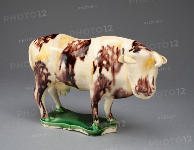 Cow, c. 1765, Staffordshire, England, Staffordshire, Lead-glazed earthenware (creamware), 12.7 x 19.7 x 8.3 cm (5 x 7 3/4 x 3 1/4 in.)