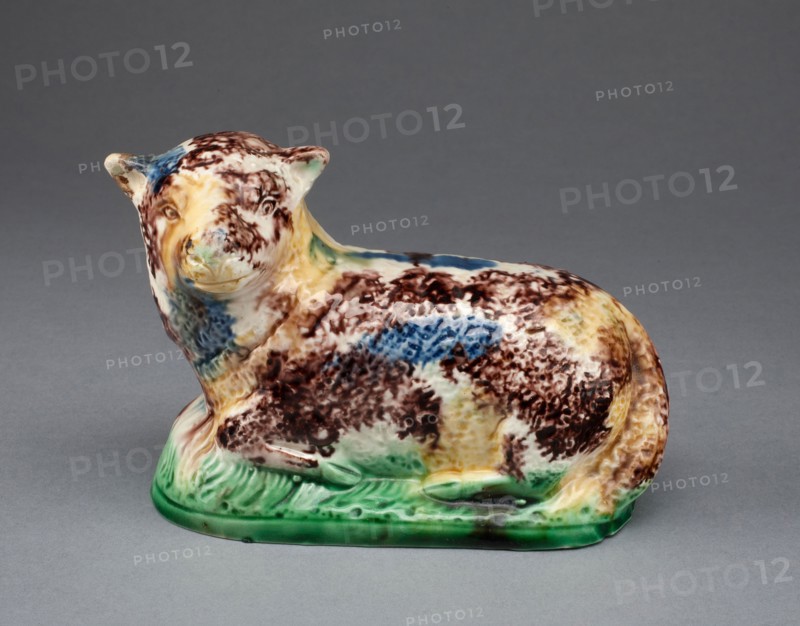 Ewe, c. 1780, Staffordshire, England, Staffordshire, Lead-glazed earthenware (creamware), 8.9 x 12.7 x 7 cm (3 1/2 x 5 x 2 3/4 in.)