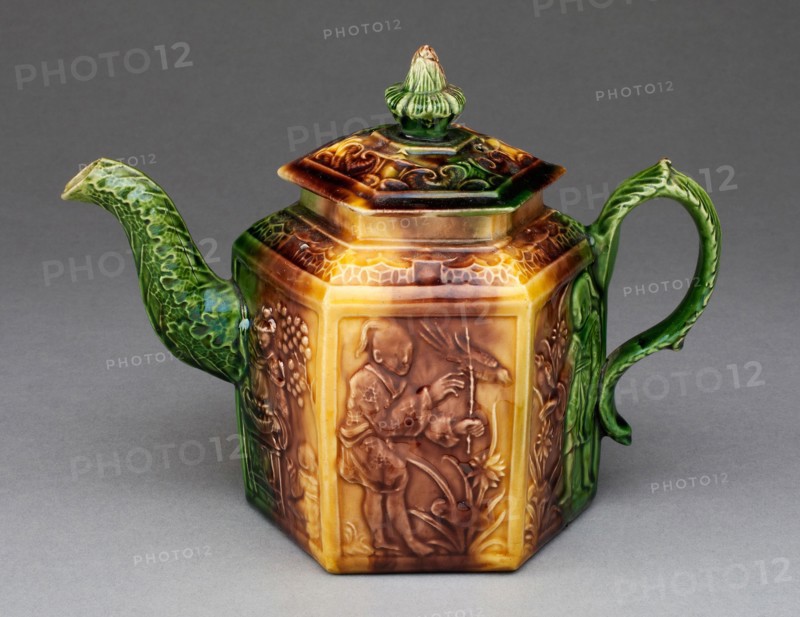 Teapot, 1750/70, Staffordshire, England, Staffordshire, Lead-glazed earthenware (creamware), 13 x x 17.2 x 9.2 cm (5 1/8 x 6 3/4 x 3 5/8 in.)