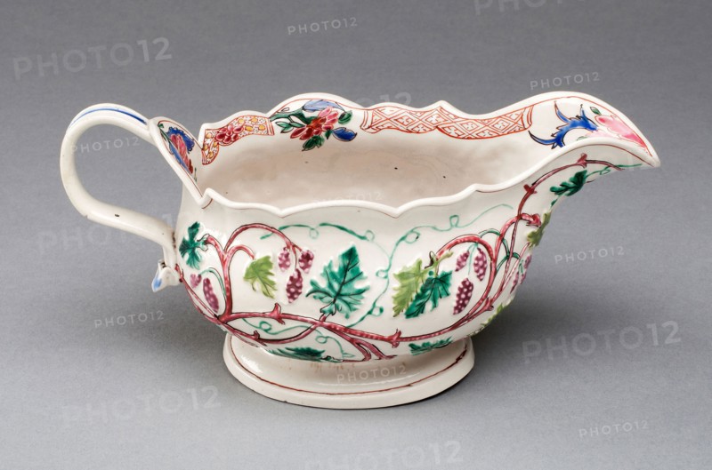 Sauceboat, c. 1750, Staffordshire, England, Staffordshire, Salt-glazed stoneware, polychrome enamels, 8.9 x 18.4 x 9.5 cm (3 1/2 x 7 1/4 x 3 3/4 in.)