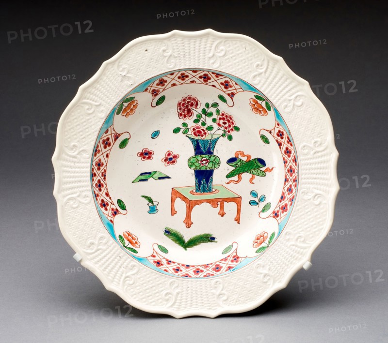 Plate, 1760/69, Staffordshire, England, Staffordshire, Salt-glazed stoneware, polychrome enamels, H. 3.5 cm (1 1/4 in.), diam. 24.1 cm (9 1/2 in.)
