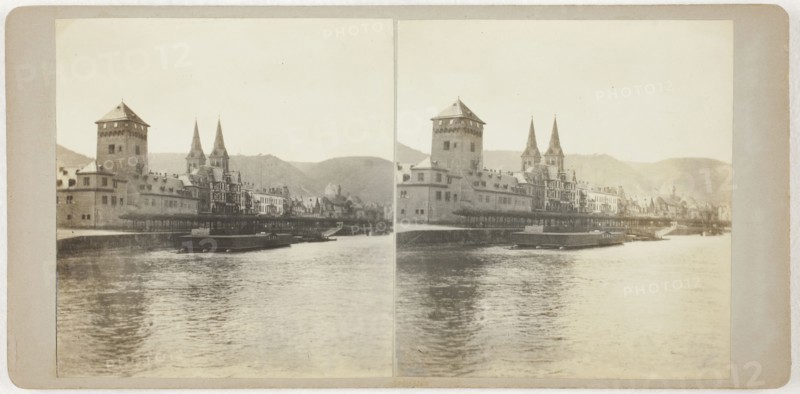 Untitled (Boppard), 1860s, Rhineland Palatinate, Albumen print, stereo, 8.1 x 7.6 cm (each image), 8.7 x 17.8 cm (card)