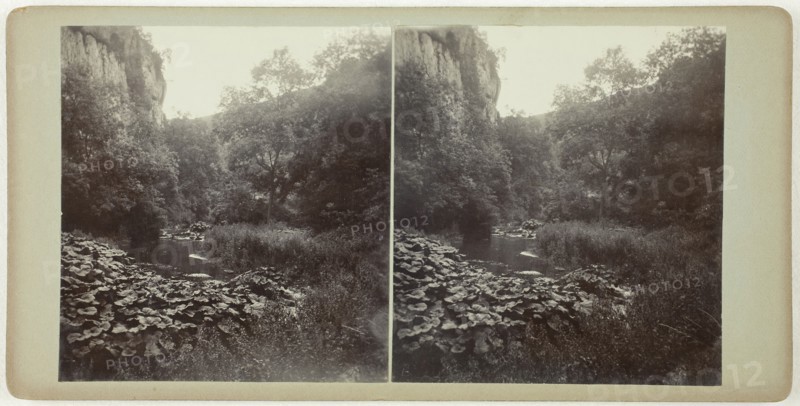 Untitled (Miller’s Dale), 1860s, Derbyshire, Albumen print, stereo, 8.1 × 7.5 cm (each image), 8.9 × 17.9 cm (card)