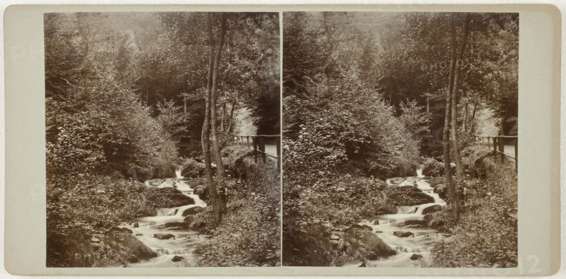 Untitled (Schweizerlat, St. Goarshausen), 1860s, Germany, Albumen print, stereo, 8.1 x 7.5 cm (each image), 8.6 x 17.7 cm (card)