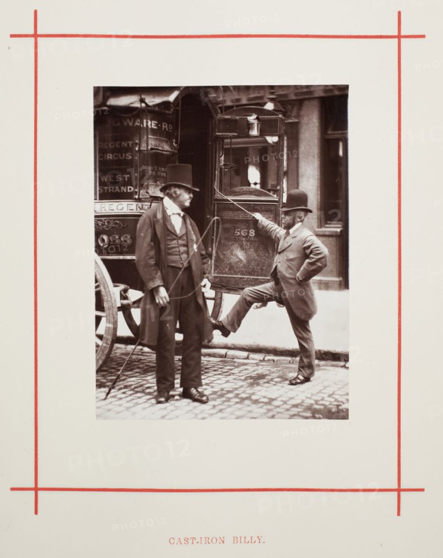 Cast-Iron Billy, 1877, John Thomson, Scottish, 1837–1921, Scotland, Woodburytype, from the album "Street Life in London