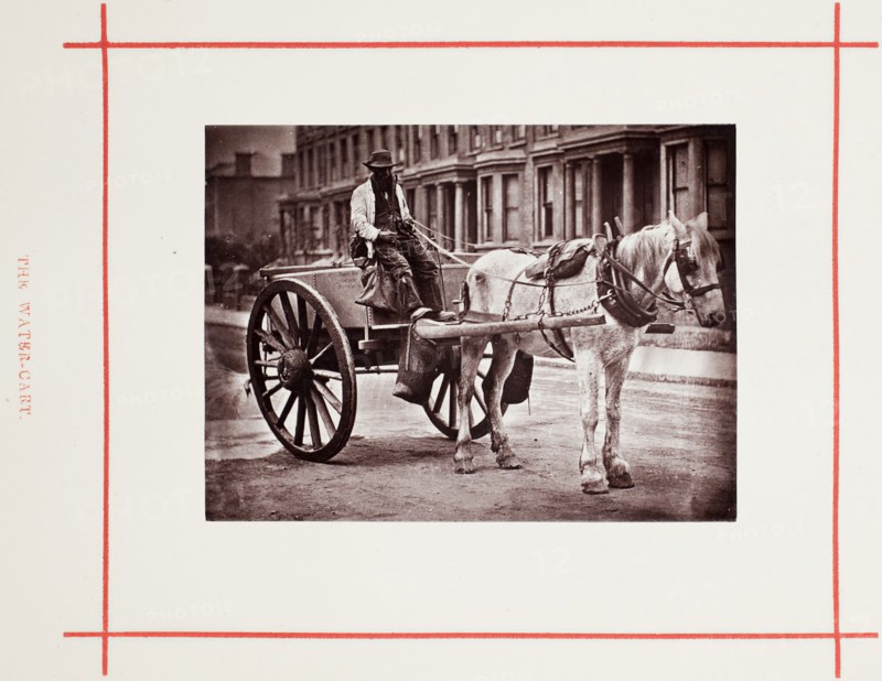 The Water-Cart, 1877, John Thomson, Scottish, 1837–1921, Scotland, Woodburytype, from the album "Street Life in London