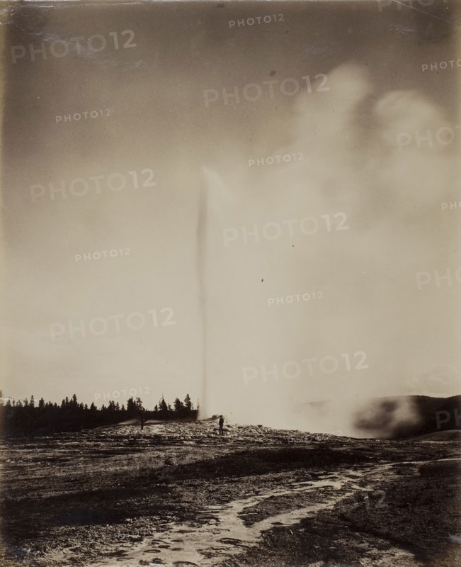 Old Faithful, 1871, William Henry Jackson, American, 1843–1942, United States, Albumen print, 21.3 x 17.5 cm (image/paper), 27 x 21 cm (mount)
