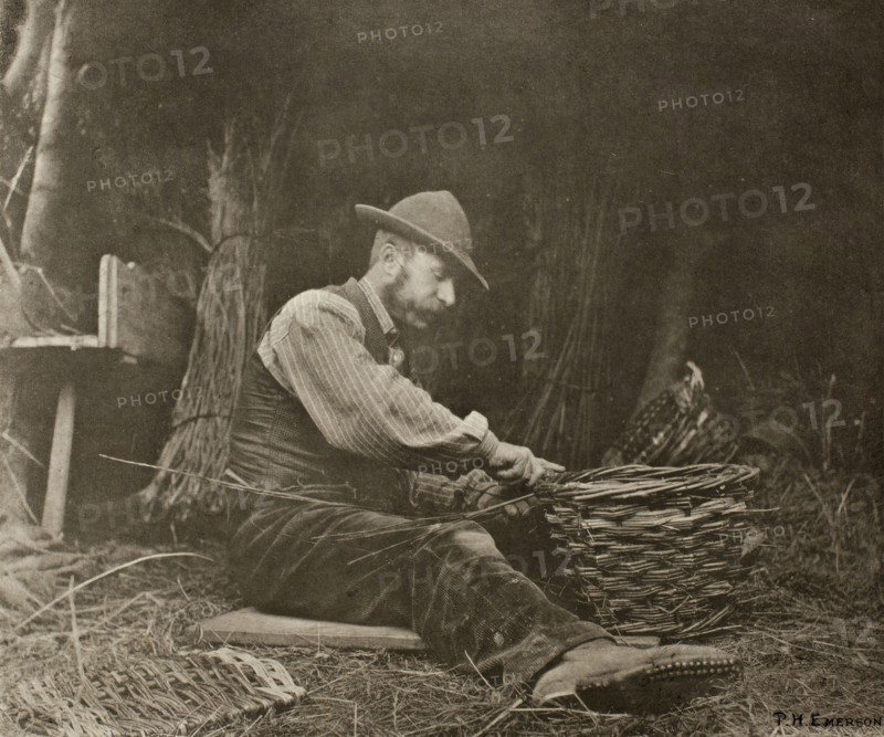 The Basket-Maker, 1888, Peter Henry Emerson, English, born Cuba, 1856–1936, England, Photogravure, plate XV from "Pictures of East Anglian Life
