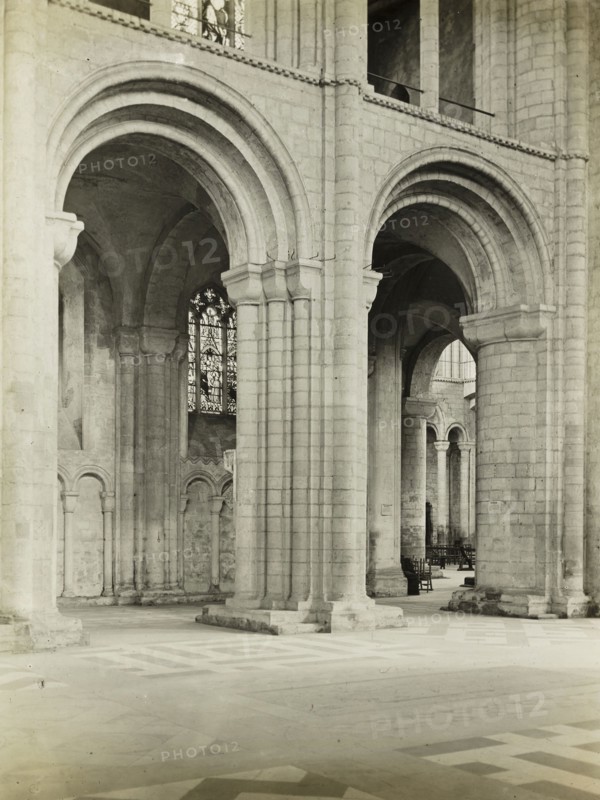Ely Cathedral: Nave Arches, 1891, Frederick H. Evans, English, 1853–1943, England, Lantern slide, 8.2 × 8.2 cm