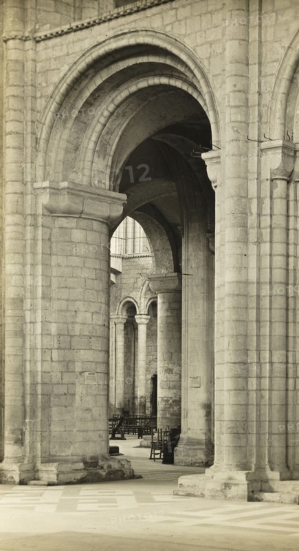 Ely Cathedral: Nave into North Transept, 1891, Frederick H. Evans, English, 1853–1943, England, Lantern slide, 8.2 × 8.2 cm