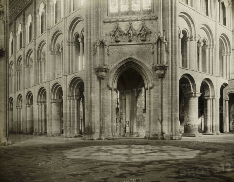 Ely Cathedral: Octagon into Nave and North Transept, c. 1891, Frederick H. Evans, English, 1853–1943, England, Lantern slide, 8.2 × 8.2 cm